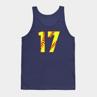 Fastpitch Softball Number 17 #17 Softball Shirt Jersey Uniform Favorite Player Biggest Fan Tank Top